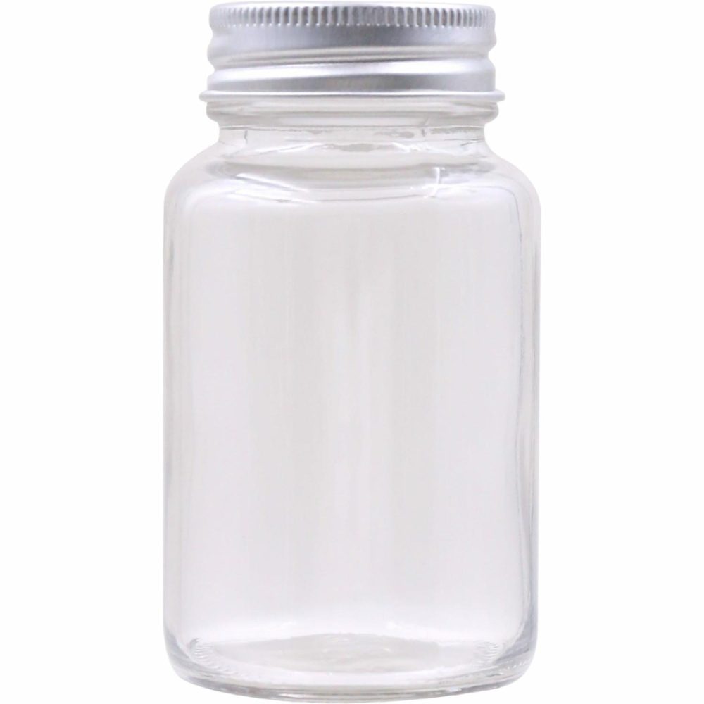 Storage & Containers | Clear Glass Round Screw Top Jar With Silver Lid 115Ml Catering & Kitchen Storage & Containers