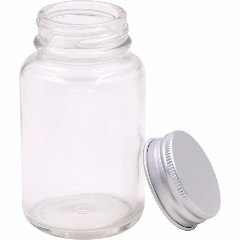 Storage & Containers | Clear Glass Round Screw Top Jar With Silver Lid 115Ml Catering & Kitchen Storage & Containers