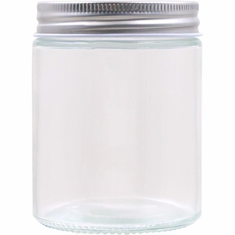 Storage & Containers | Clear Glass Round Screw Top Jar With Silver Lid 320Ml Catering & Kitchen Storage & Containers