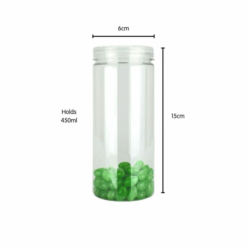 Storage & Containers | Clear Plastic Round Screw Top Jar 450Ml Catering & Kitchen Storage & Containers