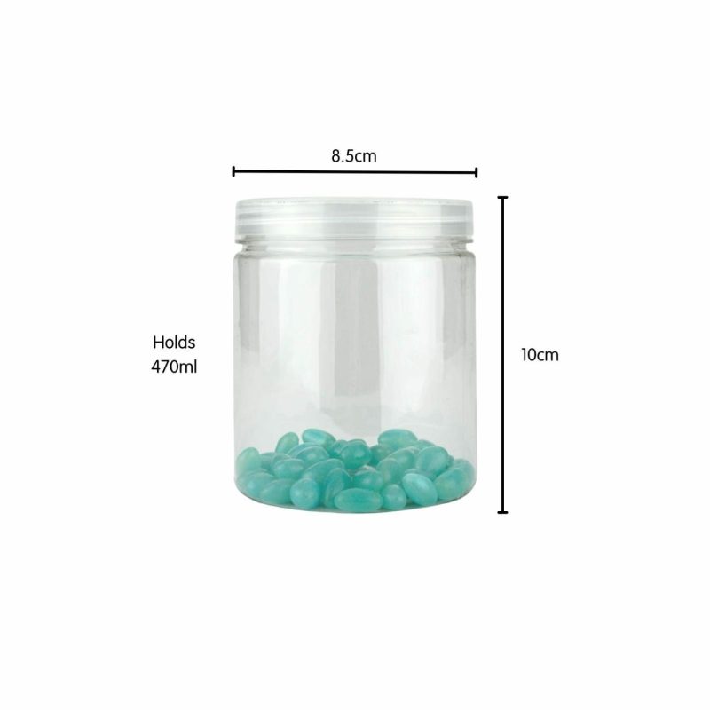 Storage & Containers | Clear Plastic Round Screw Top Jar 470Ml Catering & Kitchen Storage & Containers