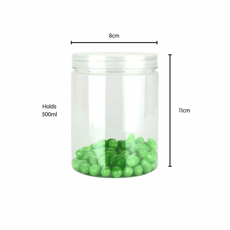 Storage & Containers | Clear Plastic Round Screw Top Jar 500Ml Catering & Kitchen Storage & Containers