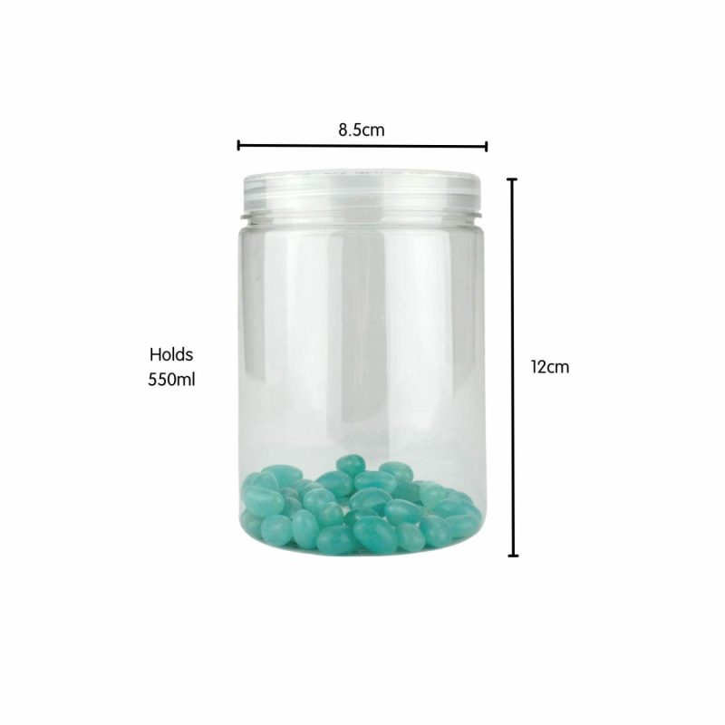 Storage & Containers | Clear Plastic Round Screw Top Jar 550Ml Catering & Kitchen Storage & Containers