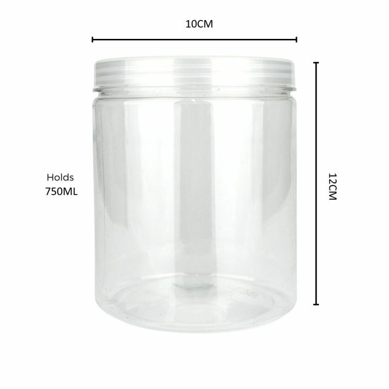 Storage & Containers | Clear Plastic Round Screw Top Jar 750Ml Catering & Kitchen Storage & Containers