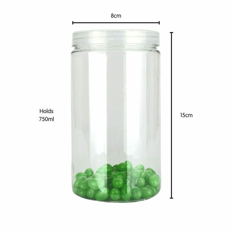 Storage & Containers | Clear Plastic Round Screw Top Jar 750Ml Catering & Kitchen Storage & Containers