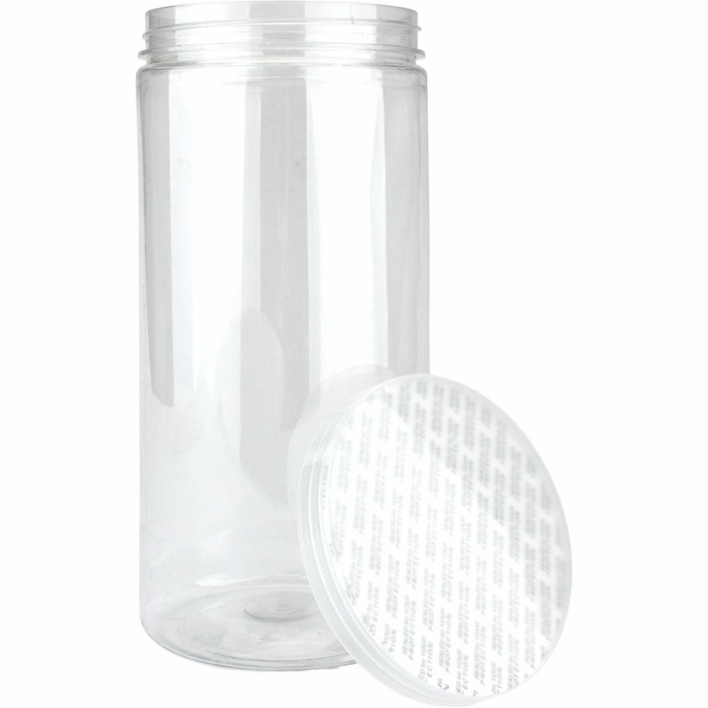 Storage & Containers | Clear Plastic Round Screw Top Jar 935Ml Catering & Kitchen Storage & Containers