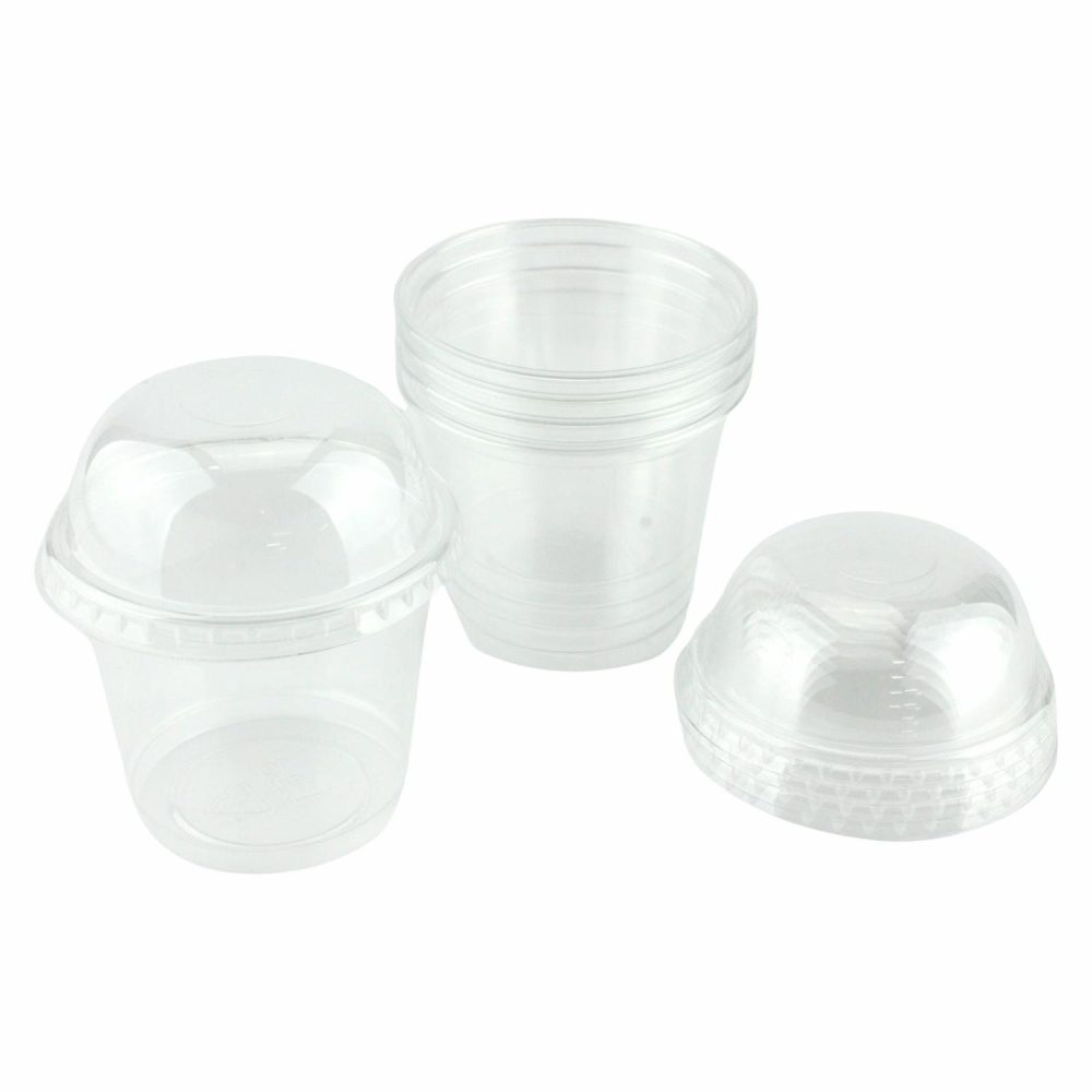 Storage & Containers | Clear Snack Cups With Dome Lids 200Ml (Pack Of 5) Catering & Kitchen Storage & Containers