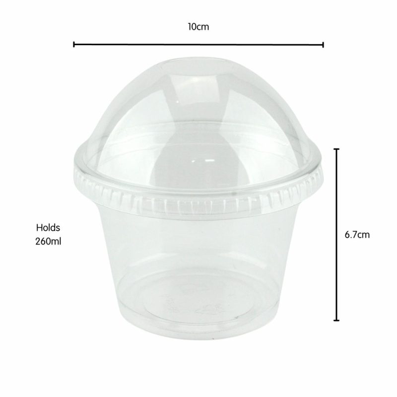 Storage & Containers | Clear Snack Cups With Dome Lids 260Ml (Pack Of 4) Catering & Kitchen Storage & Containers