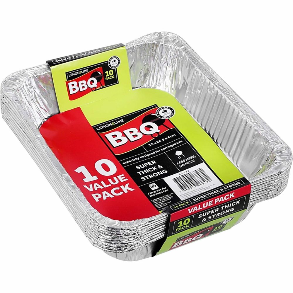 Storage & Containers | Foil Bbq Trays 32Cm X 26.5Cm X 6Cm (Pack Of 10) Catering & Kitchen Storage & Containers