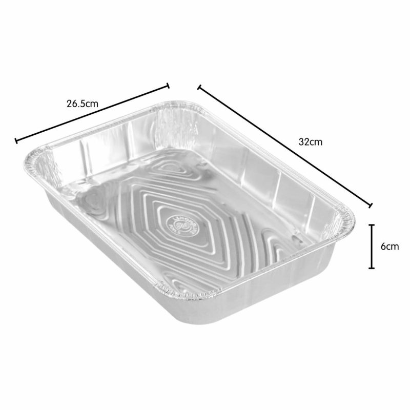 Storage & Containers | Foil Bbq Trays 32Cm X 26.5Cm X 6Cm (Pack Of 10) Catering & Kitchen Storage & Containers