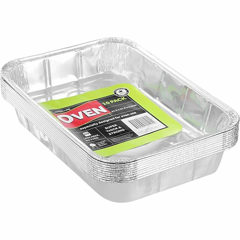 Storage & Containers | Foil Oven Trays 31Cm X 21.5Cm X 4.5Cm (Pack Of 10) Catering & Kitchen Storage & Containers