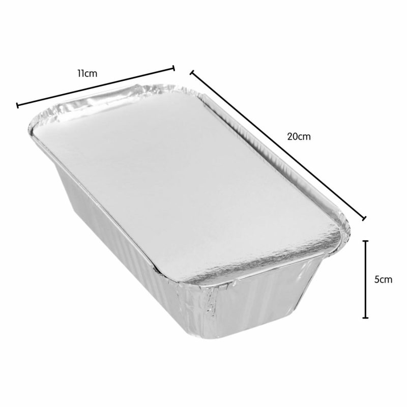 Storage & Containers | Foil Oven Trays With Lids 20Cm X 11Cm X 5Cm (Pack Of 6) Catering & Kitchen Storage & Containers