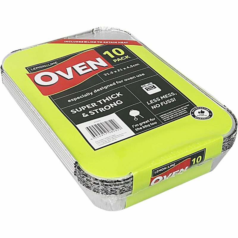 Storage & Containers | Foil Oven Trays With Lids 31.5Cm X 21Cm X 4.5Cm (Pack Of 10) Catering & Kitchen Storage & Containers