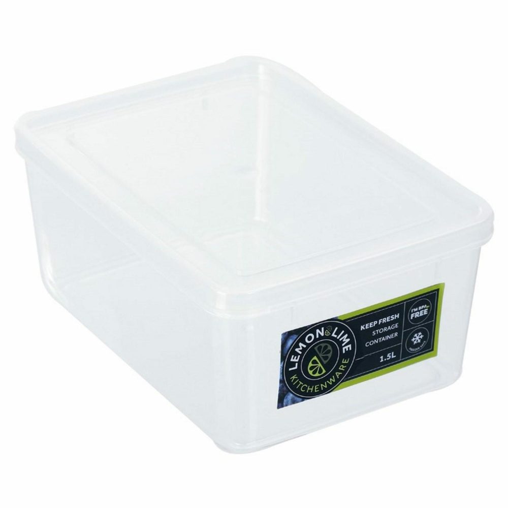 Storage & Containers | Keep Fresh Clear Stackable Plastic Food Container 1.5L Catering & Kitchen Storage & Containers