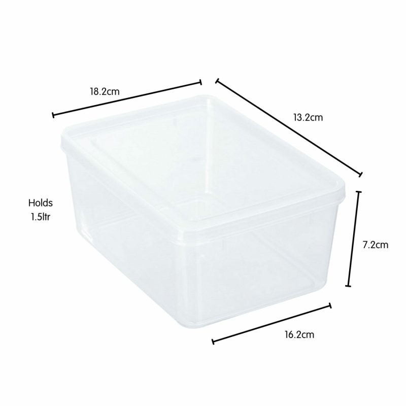 Storage & Containers | Keep Fresh Clear Stackable Plastic Food Container 1.5L Catering & Kitchen Storage & Containers