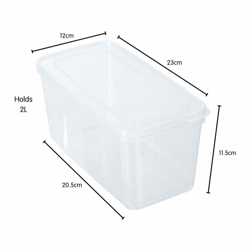 Storage & Containers | Keep Fresh Clear Stackable Plastic Food Container 2L Catering & Kitchen Storage & Containers