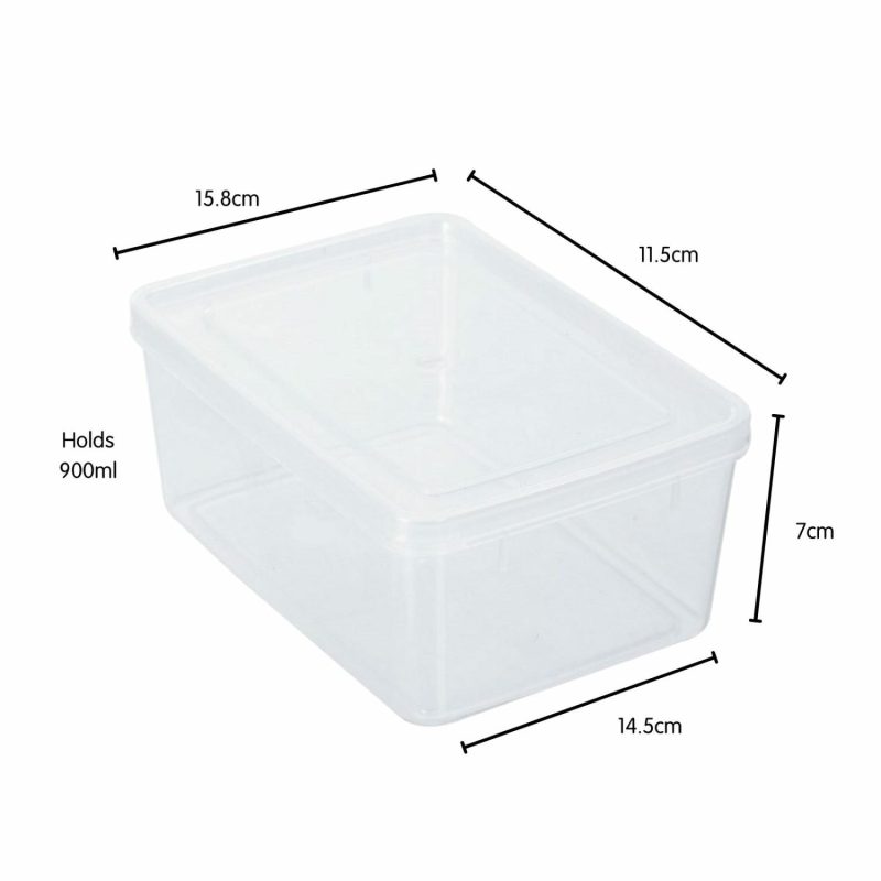 Storage & Containers | Keep Fresh Clear Stackable Plastic Food Container 900Ml Catering & Kitchen Storage & Containers