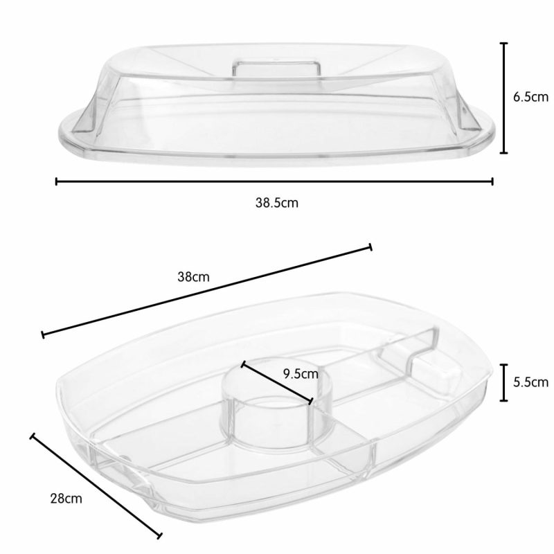 Storage & Containers | Lemon & Lime Crystal Chilled Serving Platter With Lid Catering & Kitchen Storage & Containers