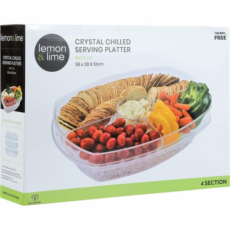 Storage & Containers | Lemon & Lime Crystal Chilled Serving Platter With Lid Catering & Kitchen Storage & Containers