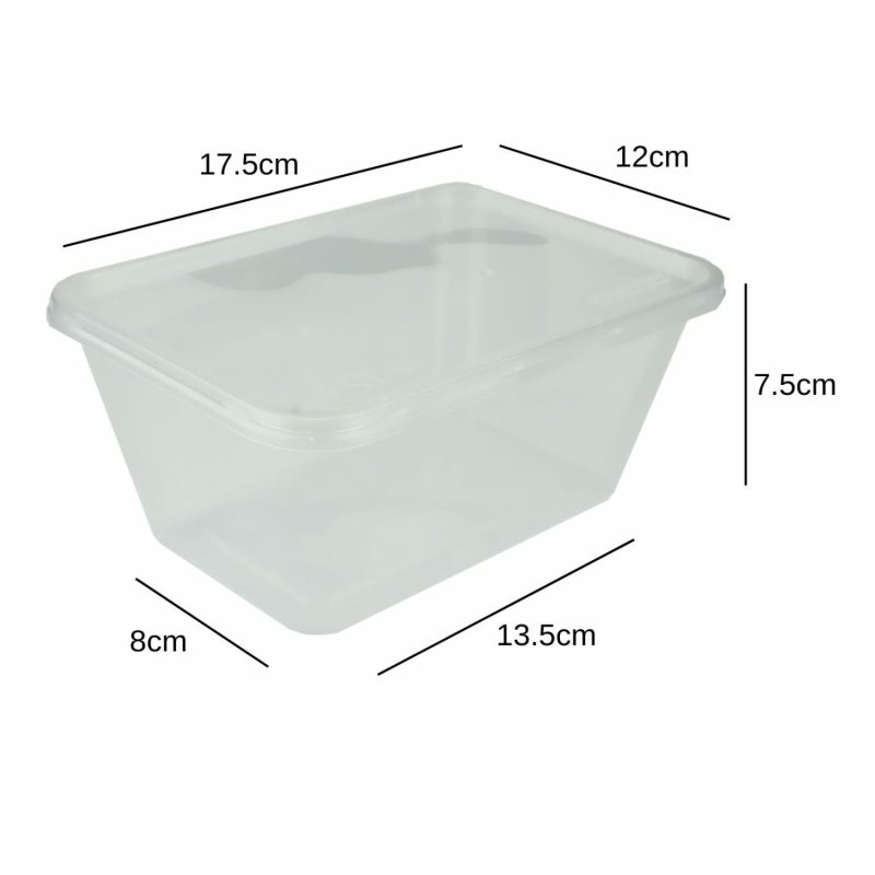 Storage & Containers | Plastic Food Containers With Lids 1000Ml (Pack Of 20) Catering & Kitchen Storage & Containers