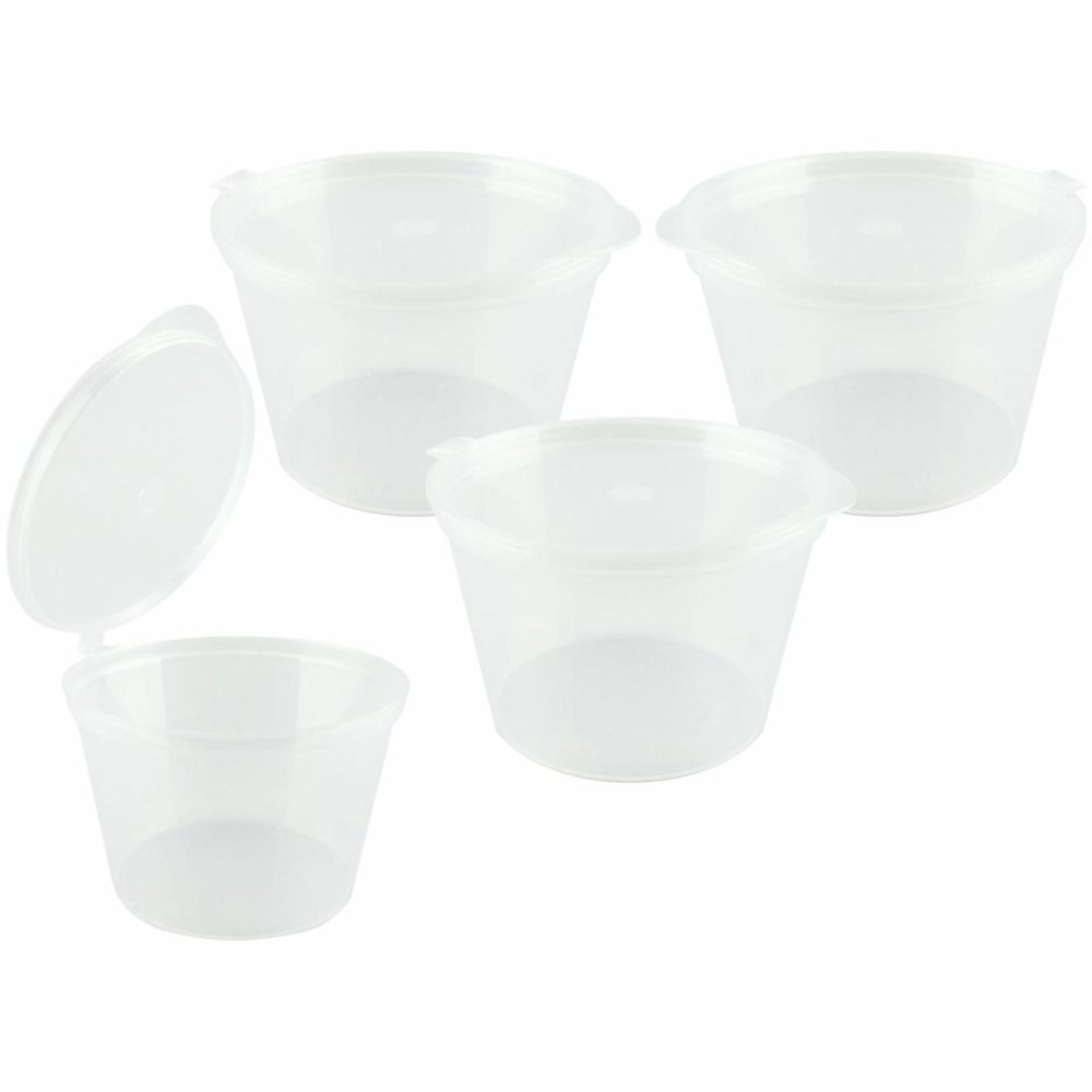 Storage & Containers | Sauce Containers With Hinged Lids 100Ml (Pack Of 16) Catering & Kitchen Storage & Containers