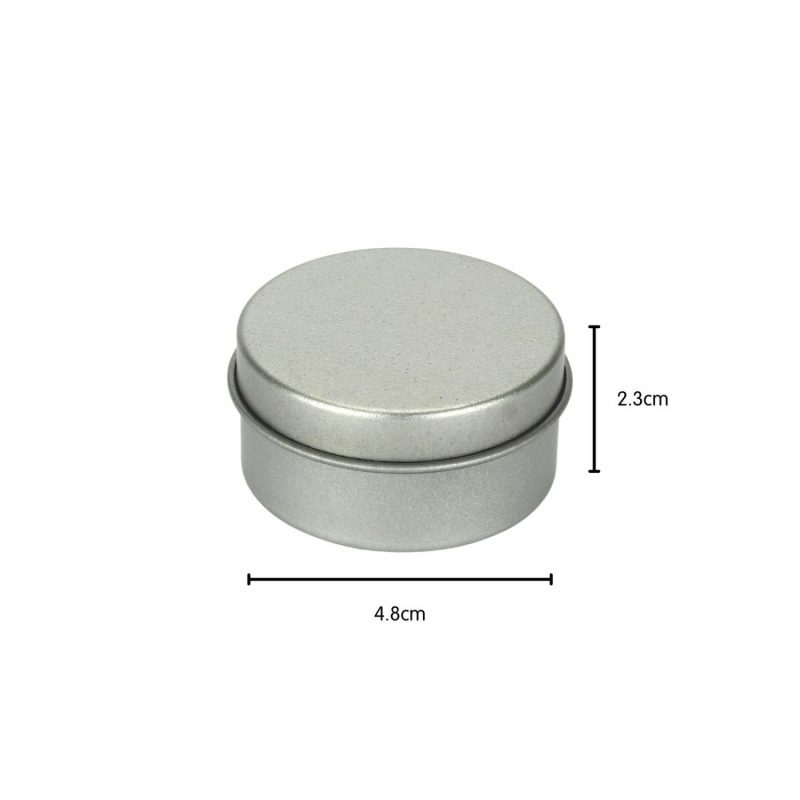 Storage & Containers | Silvertone Round Metal Tins With Lid 4.8Cm (Pack Of 3) Catering & Kitchen Storage & Containers