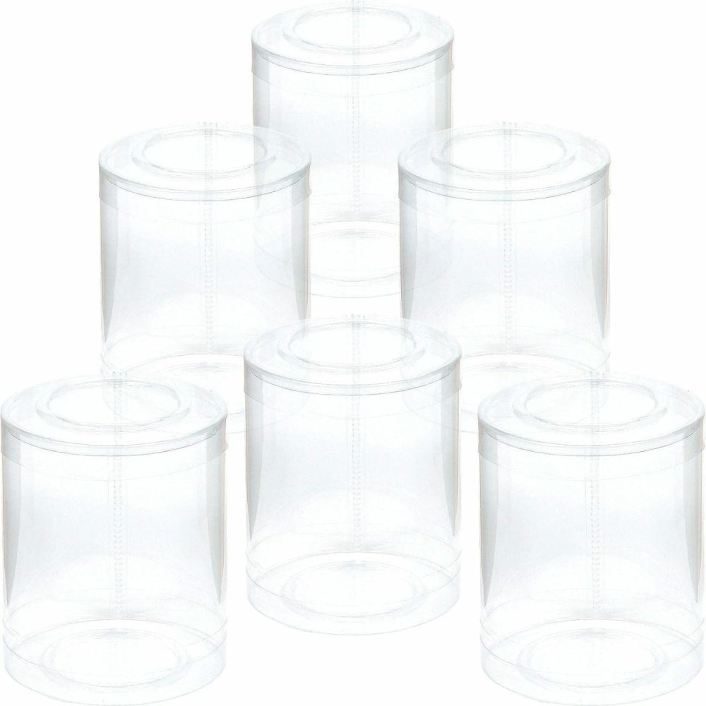 Storage & Containers | Small Round Clear Plastic Cylinder Containers (Pack Of 12) Catering & Kitchen Storage & Containers