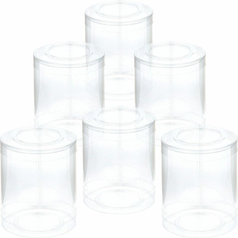 Storage & Containers | Small Round Clear Plastic Cylinder Containers (Pack Of 12) Catering & Kitchen Storage & Containers