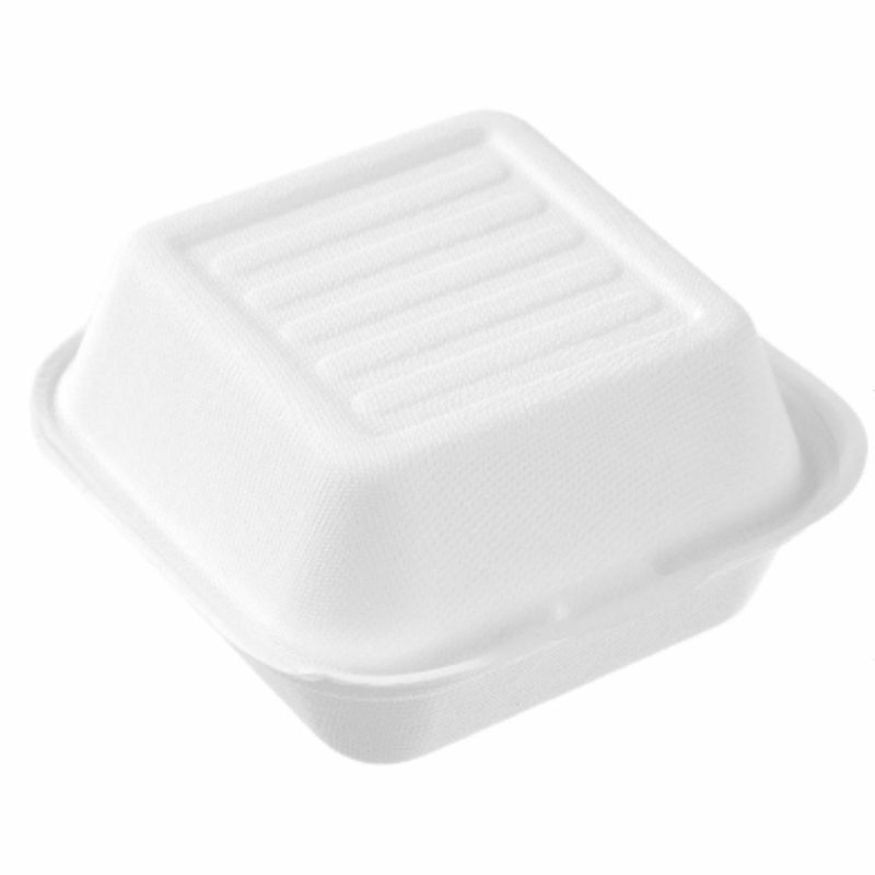 Storage & Containers | White Eco Sugarcane 450Ml Burger Boxes 14.5Cm X 4.5Cm  (Pack Of 6) Catering & Kitchen Storage & Containers