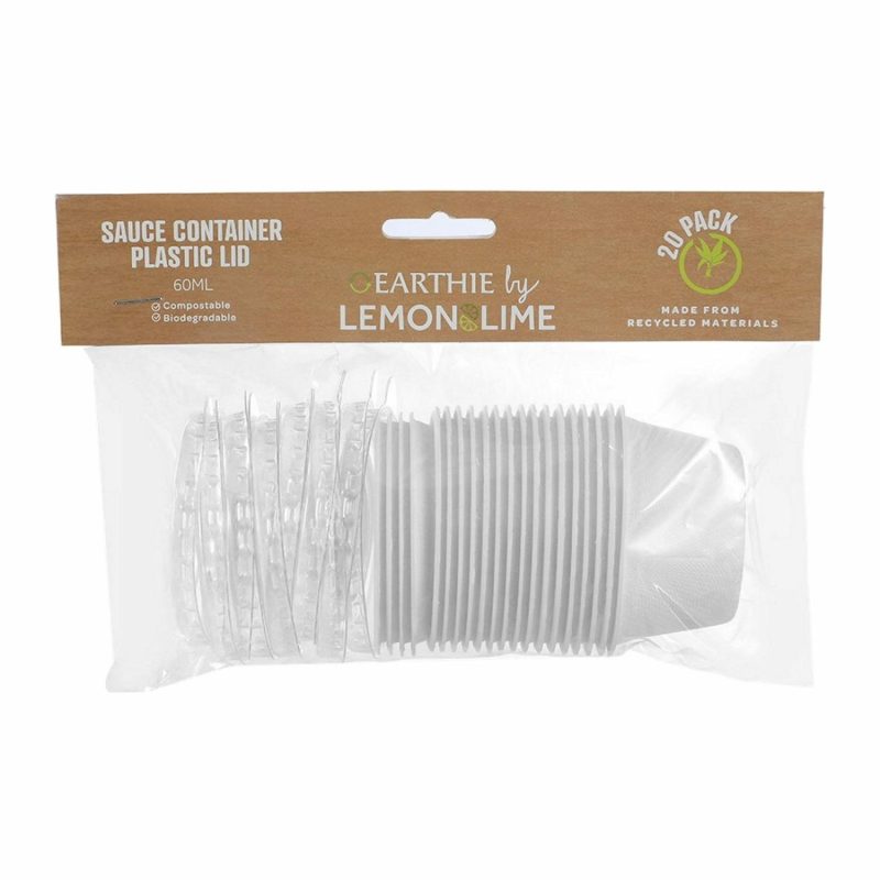 Storage & Containers | White Eco Sugarcane Sauce Container With Plastic Lid 60Ml (Pack Of 20) Catering & Kitchen Storage & Containers