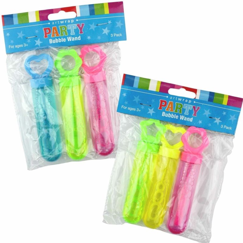 Toys | Coloured Bubble Wands (Pack Of 3) Outdoor Games Outdoor Games