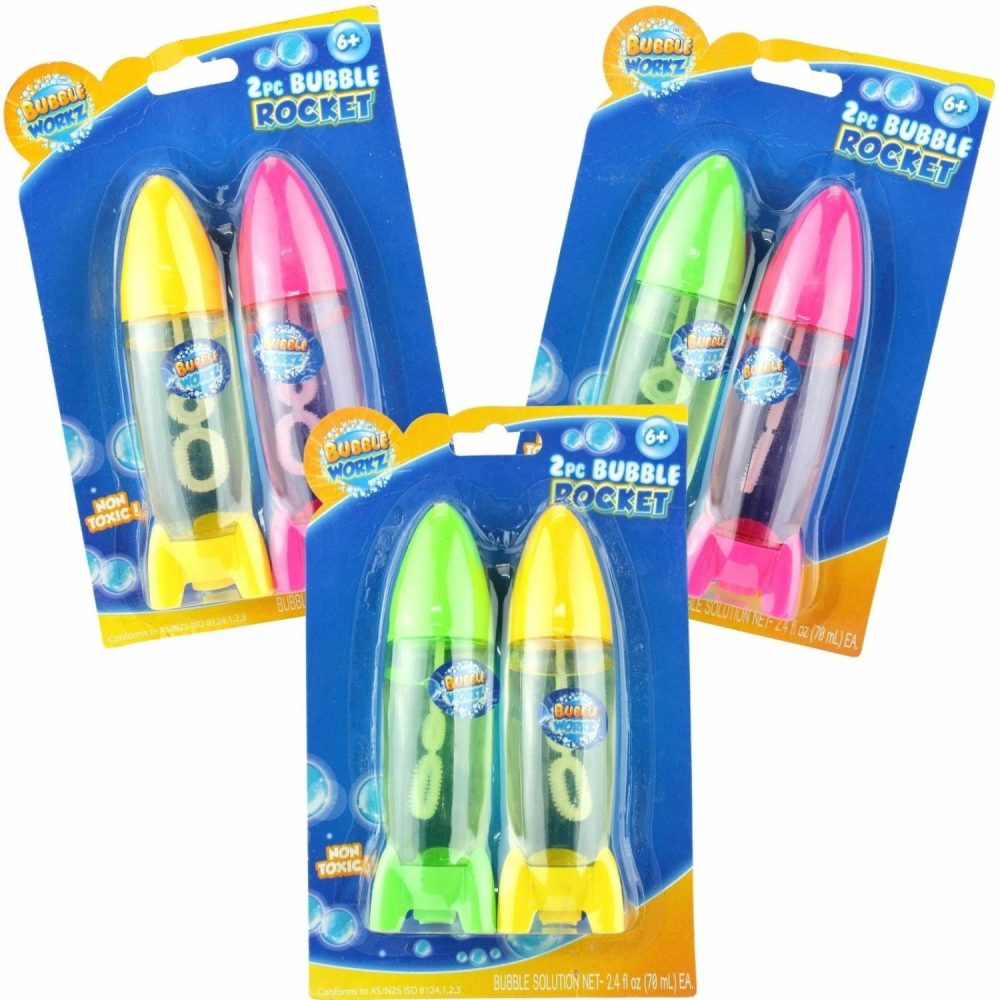 Toys | Coloured Rocket Bubble Bottles (Pack Of 2) Toys Toys