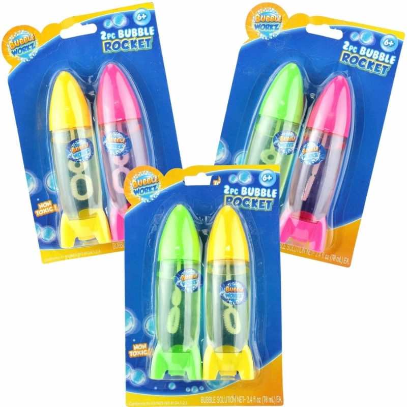 Toys | Coloured Rocket Bubble Bottles (Pack Of 2) Toys Toys