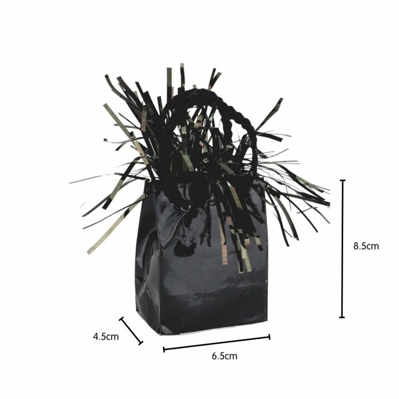 Weights, Sticks & Accessories | Black Gift Bag Balloon Weight Balloons Weights, Sticks & Accessories