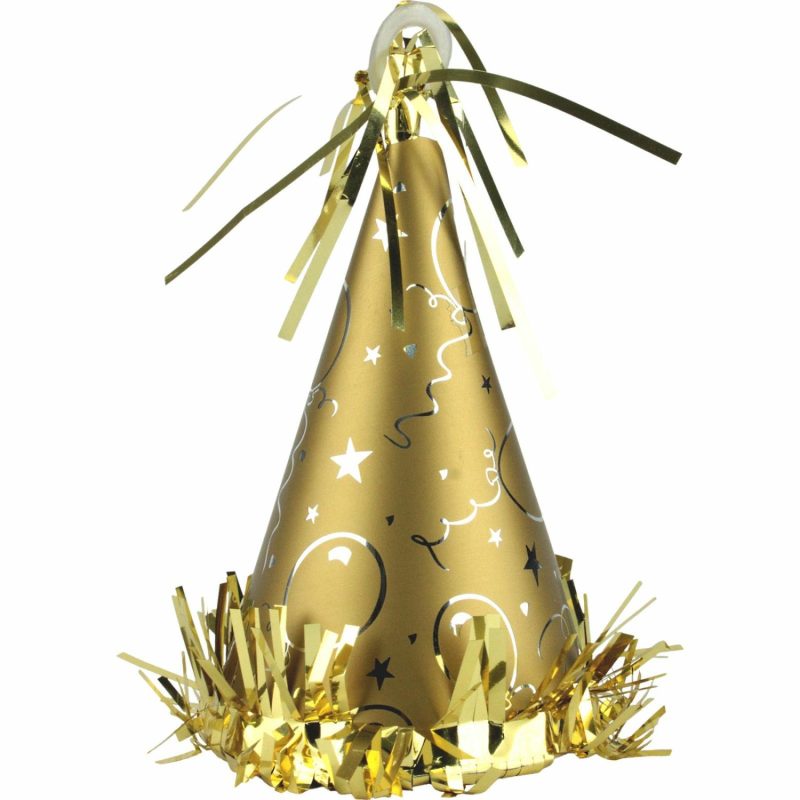 Weights, Sticks & Accessories | Gold Party Hat Balloon Weight Balloons Weights, Sticks & Accessories