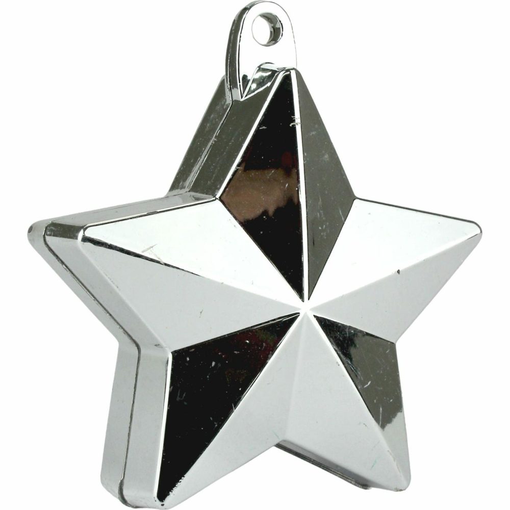 Weights, Sticks & Accessories | Metallic Silver Star Balloon Weight Balloons Weights, Sticks & Accessories