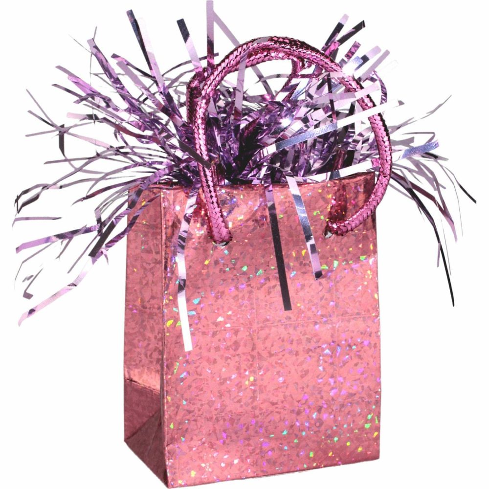 Weights, Sticks & Accessories | Prismatic Pink Gift Bag Balloon Weight Balloons Weights, Sticks & Accessories