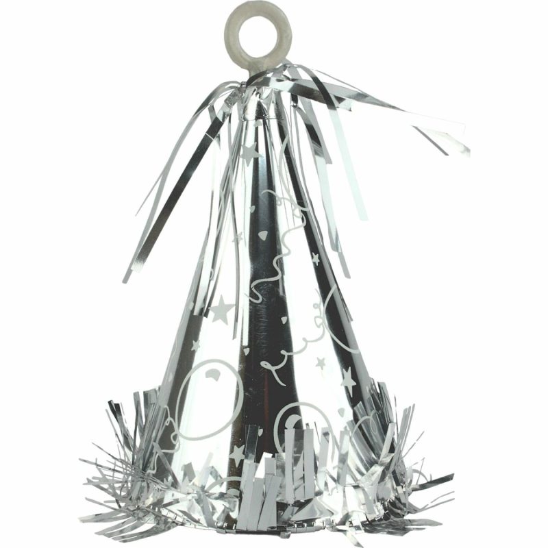 Weights, Sticks & Accessories | Silver Party Hat Balloon Weight Balloons Weights, Sticks & Accessories