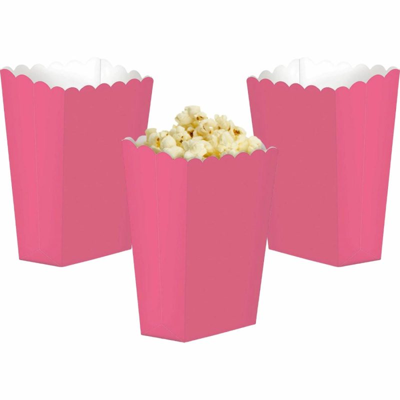 Party Boxes & Containers | Hot Pink Treat Boxes (Pack Of 5) Gifts Party Boxes & Containers