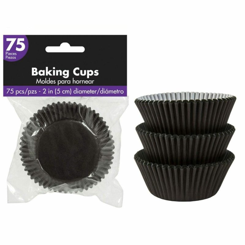 Baking Cups | Black 5Cm Baking Cups (Pack Of 75) Baking & Cake Decorating Baking Cups