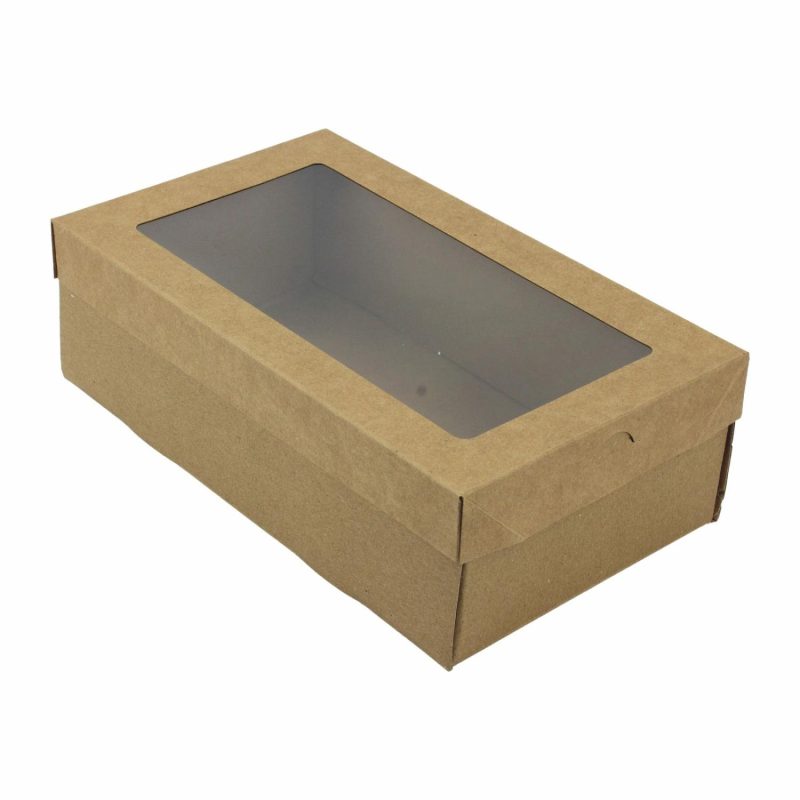 Cake Boards & Boxes | Eco Kraft Grazing Boxes With Lids 25.8Cm X 15.5Cm X 8Cm (Pack Of 2) Baking & Cake Decorating Cake Boards & Boxes