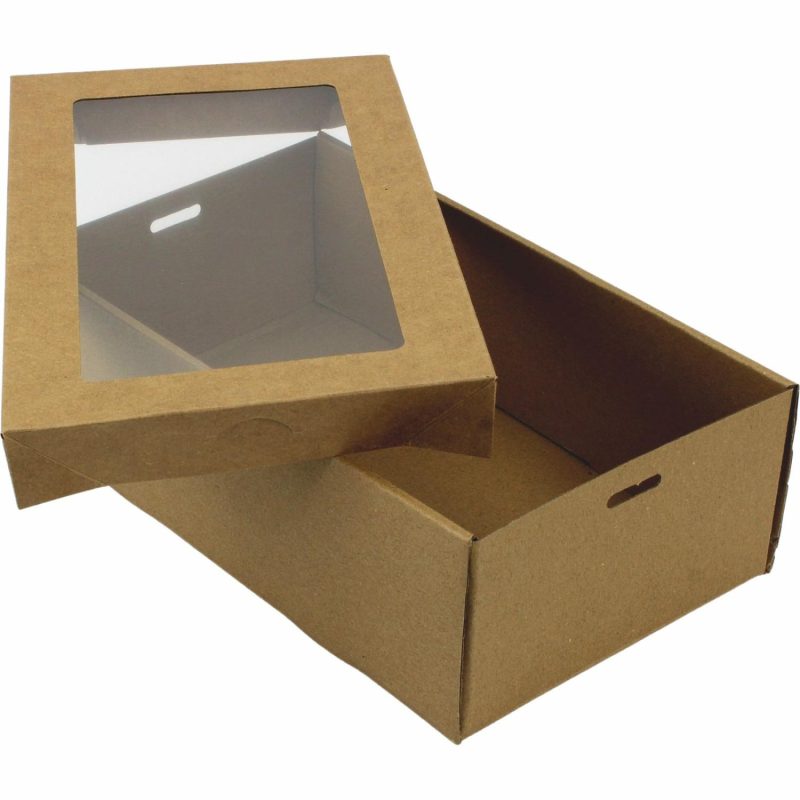 Cake Boards & Boxes | Eco Kraft Grazing Boxes With Lids 25.8Cm X 15.5Cm X 8Cm (Pack Of 2) Baking & Cake Decorating Cake Boards & Boxes