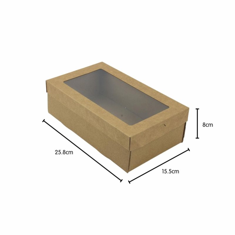 Cake Boards & Boxes | Eco Kraft Grazing Boxes With Lids 25.8Cm X 15.5Cm X 8Cm (Pack Of 2) Baking & Cake Decorating Cake Boards & Boxes