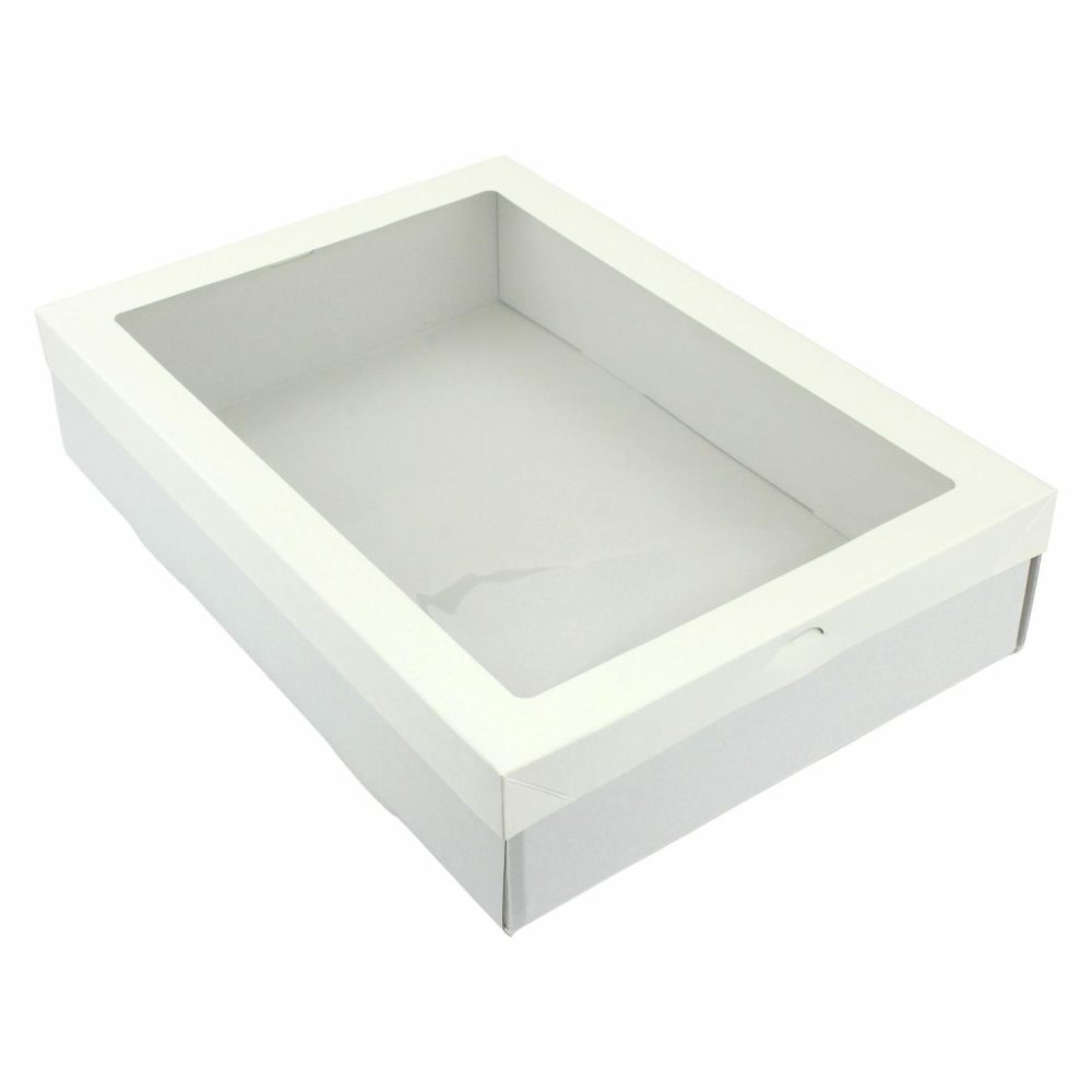 Cake Boards & Boxes | Eco White Grazing Boxes With Lids 36Cm X 25.2Cm X 8Cm (Pack Of 2) Baking & Cake Decorating Cake Boards & Boxes