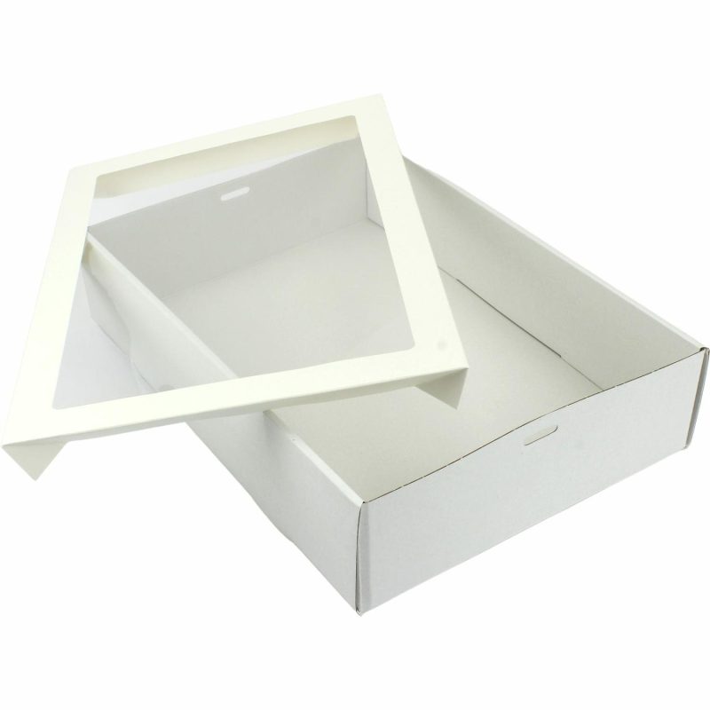 Cake Boards & Boxes | Eco White Grazing Boxes With Lids 36Cm X 25.2Cm X 8Cm (Pack Of 2) Baking & Cake Decorating Cake Boards & Boxes