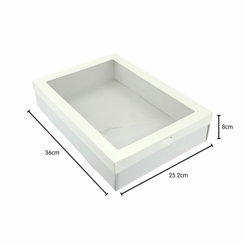 Cake Boards & Boxes | Eco White Grazing Boxes With Lids 36Cm X 25.2Cm X 8Cm (Pack Of 2) Baking & Cake Decorating Cake Boards & Boxes