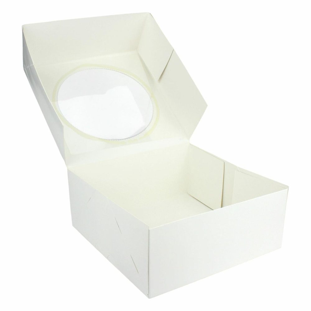 Cake Boards & Boxes | White Cake Box With Window 22.5Cm Baking & Cake Decorating Cake Boards & Boxes