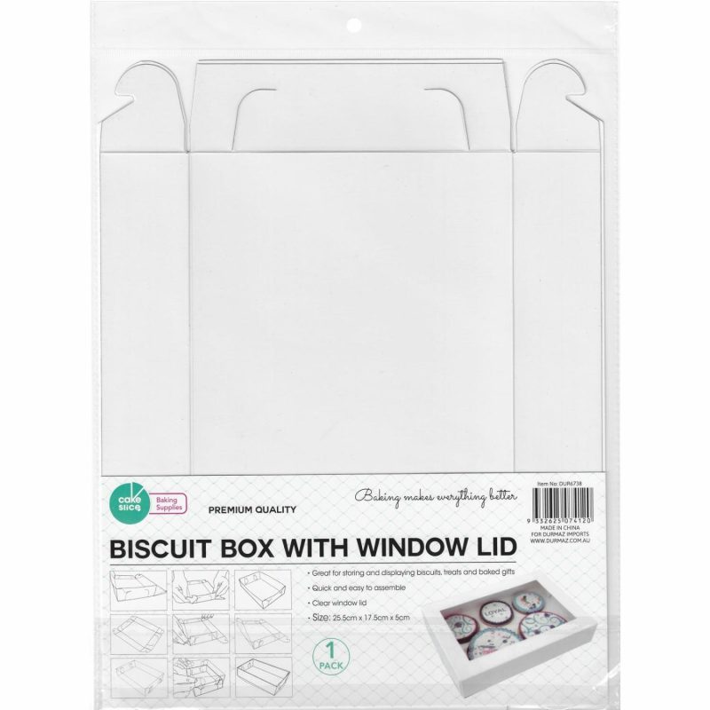 Cake Boards & Boxes | White Rectangle Cookie / Biscuit Box With Clear Plastic Lid 25.5Cm Baking & Cake Decorating Cake Boards & Boxes