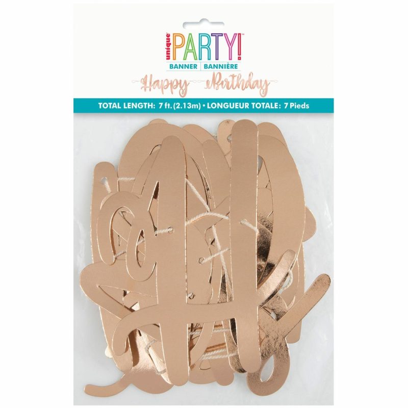 Balloon Styling & Decor | Rose Gold Happy Birthday Letter Banner (2.1M) Balloon Styling & Decor Balloon Styling & Decor