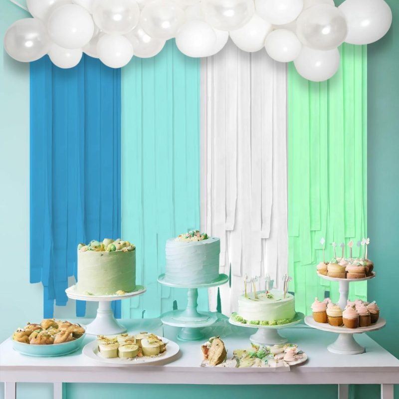 Bouquets, Garlands & Kits | Blue And White Balloon Backdrop Kit With Streamers Balloons Bouquets, Garlands & Kits